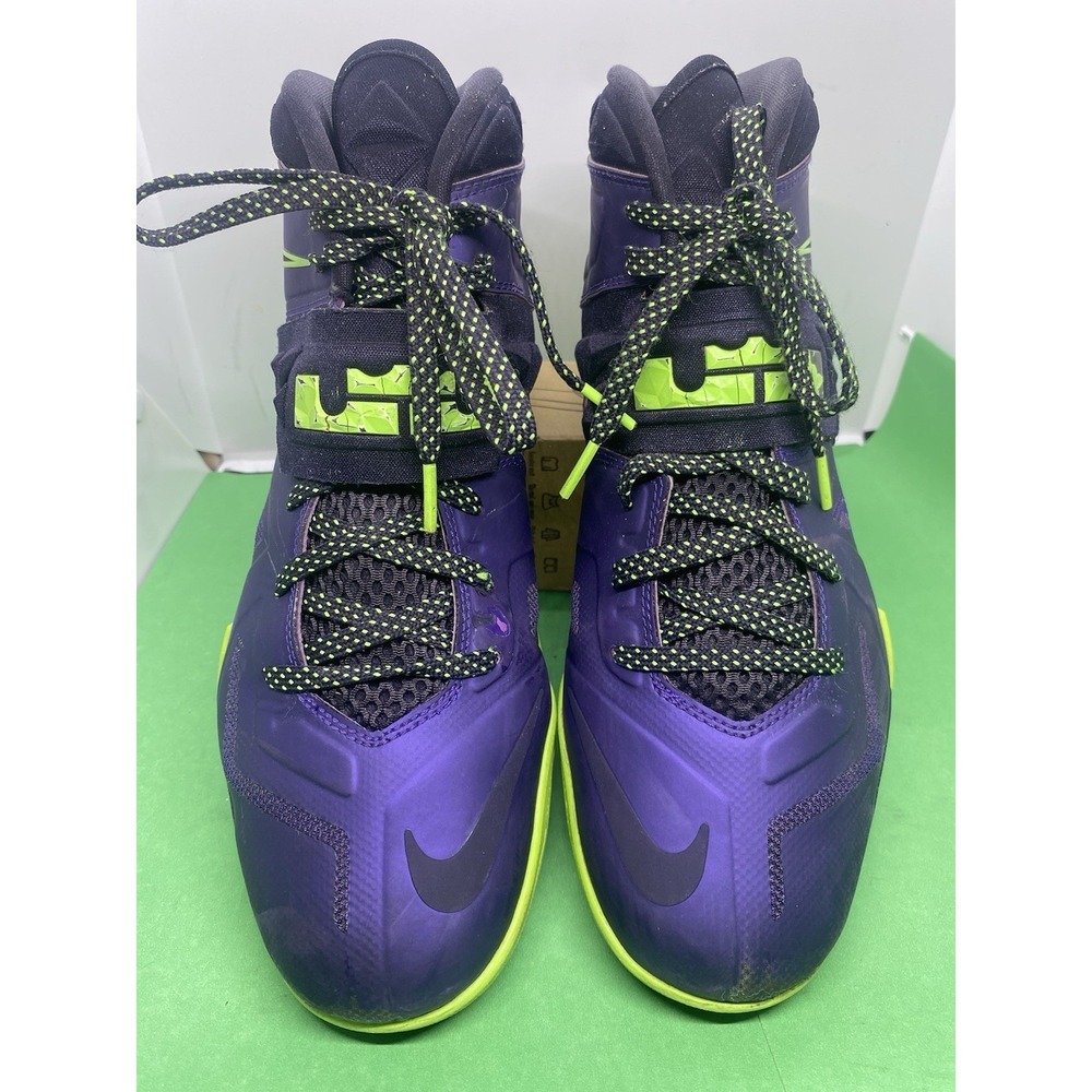 Nike LeBron Zoom Soldier 7 Purple Slime Green Mens Sneaker 599264-500 Size 11